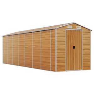 vidaXL Capanno Giardino Marrone Chiaro 191x640x198cm Acciaio Zincato