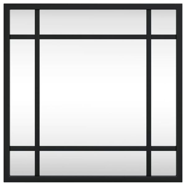 vidaXL Specchio da Parete Nero 30x30 cm Quadrato in Ferro