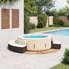 vidaXL Bordo per Spa Nero in Polyrattan e Legno Massello di Acacia