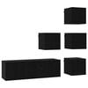 vidaXL Set mobile TV 5 pz Rovere Nero Legno ingegnerizzato