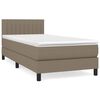 vidaXL Giroletto a Molle con Materasso Tortora 100x200 cm in Tessuto