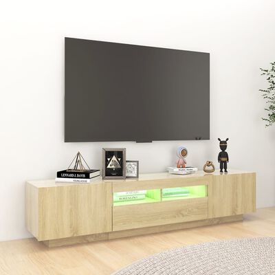 vidaXL Mobile Porta TV con Luci LED Rovere Sonoma 180x35x40 cm