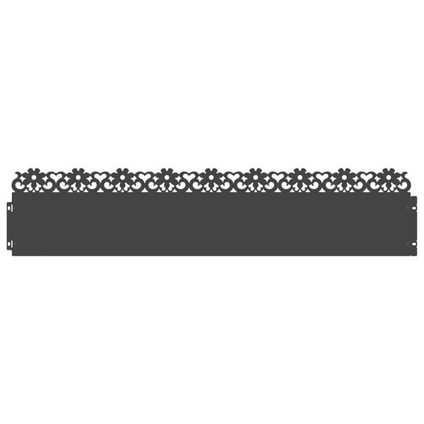 vidaXL Bordure per prato 20 pcs Nero 103 x 0,05 x 22 cm Acciaio