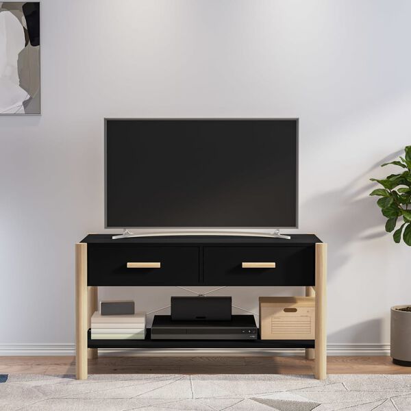 vidaXL Mobile Porta TV Nero 82x38x45 cm in Legno Multistrato