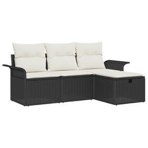 vidaXL Set Divano da Giardino con cuscino 4 pcs Poly Rattan