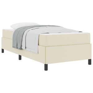 vidaXL Struttura letto con materasso con materasso Crema 100 x 200 cm