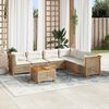 vidaXL Set Divani da Giardino 7 pz con Cuscini Beige in Polyrattan