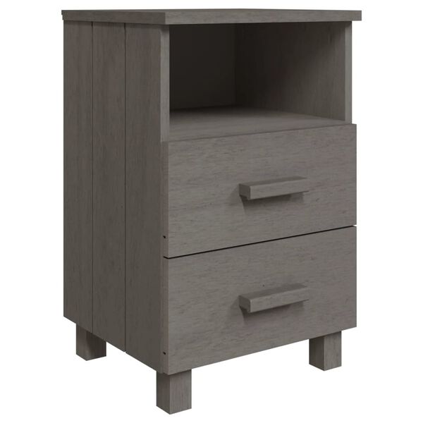 vidaXL Comodini HAMAR 2 pz Grigio Chiaro 40x35x62 cm Legno di Pino