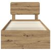 vidaXL Struttura del letto Rovere Artigianale 100 x 200 cm