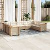 vidaXL Set Divano da Giardino 9 pz con Cuscini Beige in Polyrattan