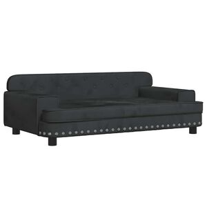 vidaXL Lettino per Cani Nero 90x53x30 cm in Velluto