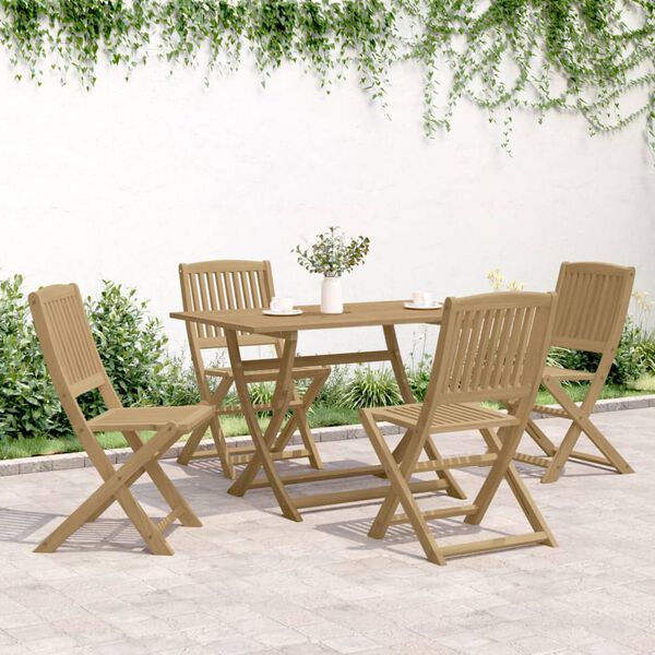 vidaXL Set da Pranzo per Giardino 5 pz in Legno Massello di Acacia