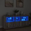 vidaXL Credenza con Luci LED Grigio Sonoma 162x37x67 cm