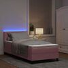 vidaXL Letto a Sorgente LED con materasso Rosa 100 x 200 cm Velluto