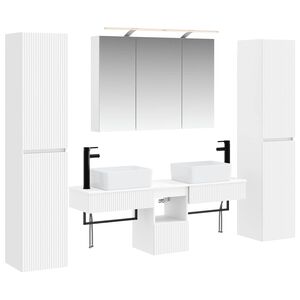 vidaXL Set di mobili per il bagno 6 pz Bianco