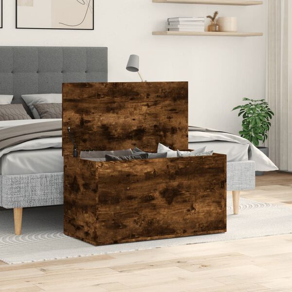 vidaXL Cassapanca Rovere Fumo 84x42x46 cm in Legno Ingegnerizzato
