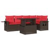 vidaXL Set Divani da Giardino 6 pz con Cuscini Marrone in Polyrattan