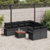 vidaXL Set Divano da Giardino 9 pcs Nero Poly Rattan