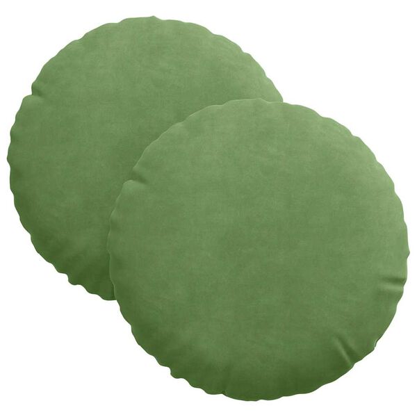 vidaXL Cuscini per Seduta 2 pcs Verde chiaro Ø 40 x 13 cm Velluto
