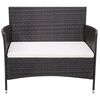 vidaXL Panchina da Giardino 106 cm in Polyrattan Marrone