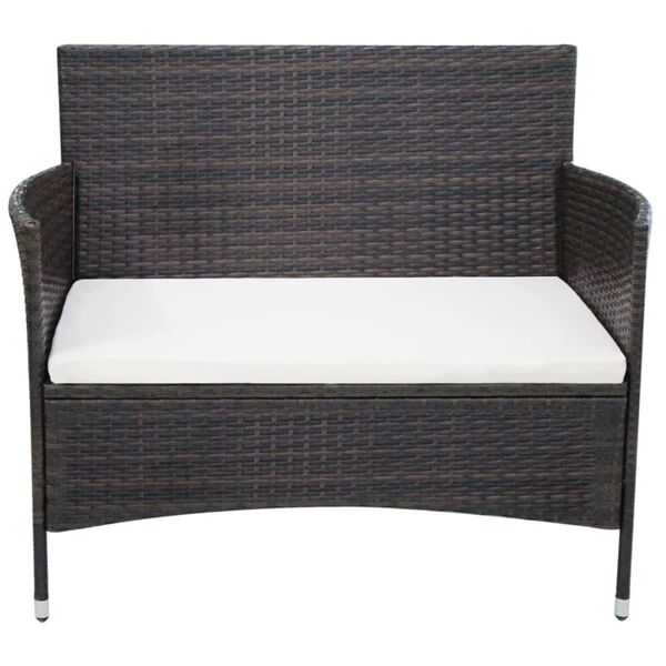 vidaXL Panchina da Giardino 106 cm in Polyrattan Marrone