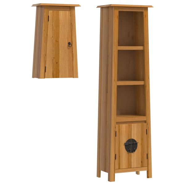 vidaXL Set Mobili da Bagno 2 pz in Legno Massello di Pino
