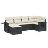 vidaXL Set Divano da Giardino 6 pz con Cuscini Nero in Polyrattan