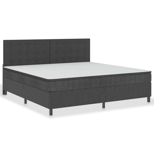 vidaXL Letto a Molle Grigio Scuro in Tessuto 200x200 cm