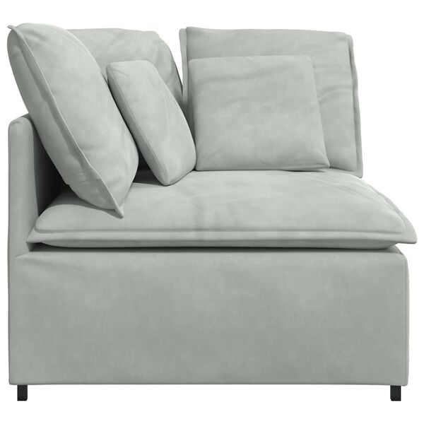 vidaXL Modulo Angolare Divano Modulare con Cuscini Grigio Chiaro 100cm