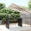 vidaXL Tavolo da Bar con Piano in Vetro Nero 185x80x110 cm Polyrattan