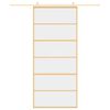vidaXL Porta Scorrevole Dorata 90x205 Vetro Trasparente ESG Alluminio