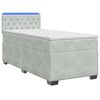 vidaXL Letto con Box Spring, Materasso e LED Grigio Chiaro Singolo