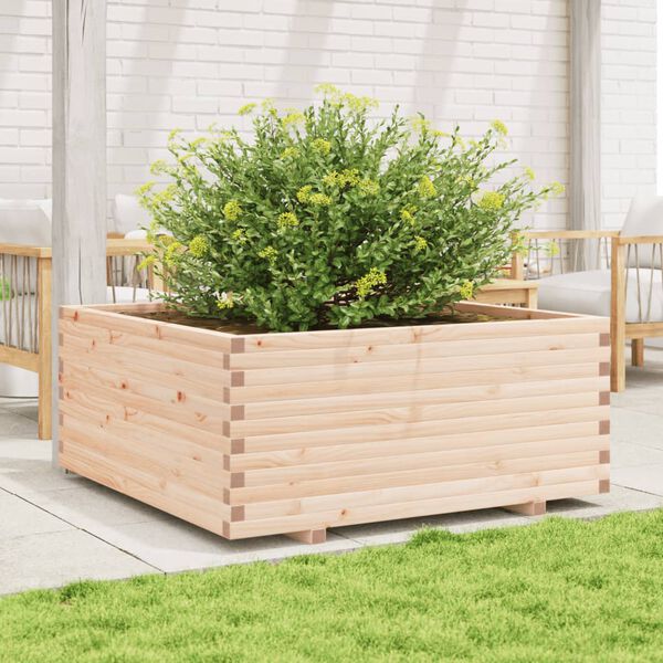 vidaXL Fioriera da Giardino 110x110x49,5 cm in Legno Massello di Pino