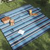 vidaXL Tovaglia Picnic Pieghevole Strisce Blu e Bianco 200x200 Velluto