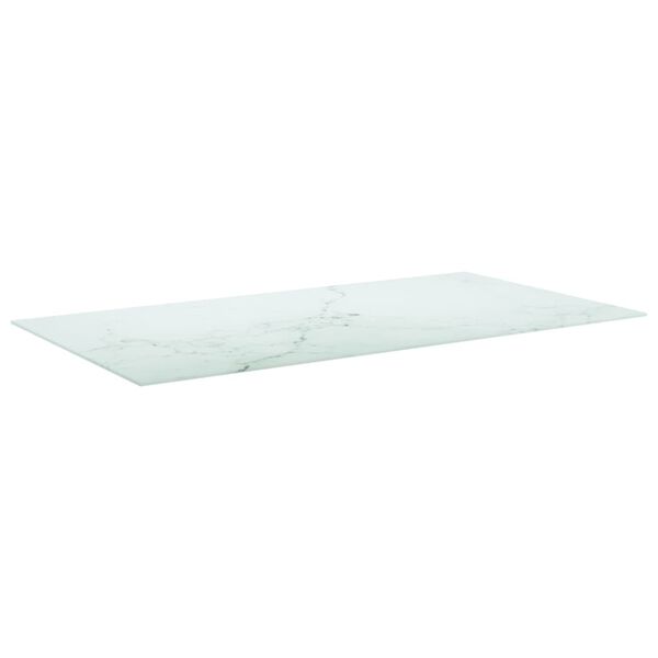 vidaXL Piano Tavolo Bianco 120x65 cm 8mm Vetro Temperato Design Marmo