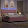 vidaXL Letto a Sorgente LED con materasso Rosa 200 x 200 cm Tessuto