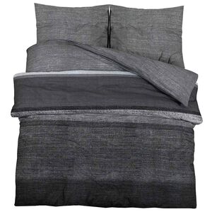 vidaXL Set Copripiumino Grigio Scuro e Nero 200x200 cm in Cotone