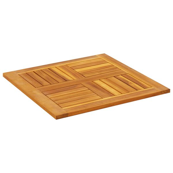 vidaXL Piano per Tavolo 60x60x2 cm Quadrato Legno Massello di Acacia