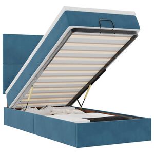 vidaXL Struttura Letto Pouf con Materassi 80x200 cm Velluto