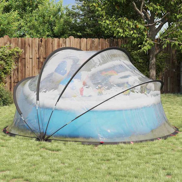 vidaXL Dome Piscina Trasparente 336 x 322 x 160 cm PVC