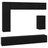 vidaXL Set mobile TV 8 pz Rovere Nero Legno ingegnerizzato