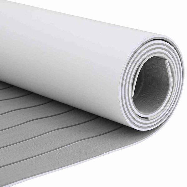 vidaXL Pavimento per Barca Grigio chiaro e bianco 240 x 60 cm