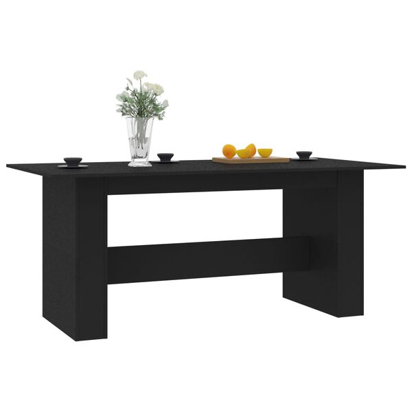vidaXL Tavolo da Pranzo Nero 180x90x76 cm in Legno Multistrato