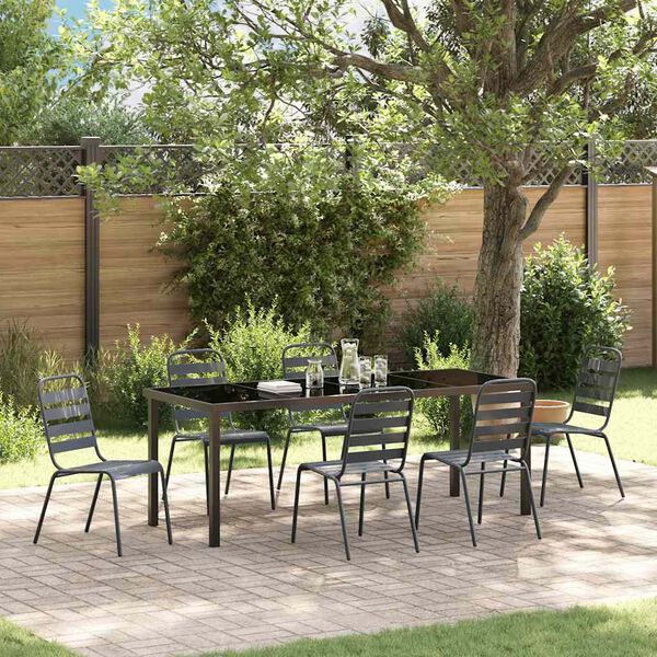 vidaXL Set da Pranzo per Giardino 7 pcs Antracite