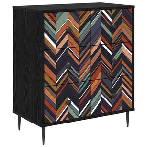 vidaXL Cassettiera OMMEN Stampa geometrica 66 x 36,5 x 76 cm
