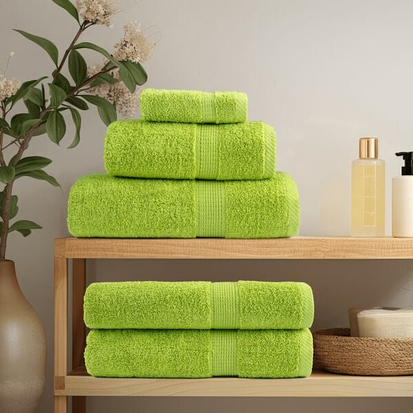 vidaXL Asciugamani da bagno Premium SOLUND 4 pz Verde mela 100x150 cm 600 g/m²