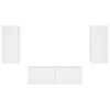 vidaXL Mobili TV a Muro 3pz con Luci LED Bianchi