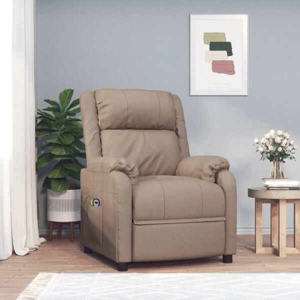 vidaXL Poltrona Alzapersona Cappuccino Similpelle