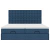 vidaXL Struttura Letto Pouf con Materassi Blu 160x200 cm in Tessuto