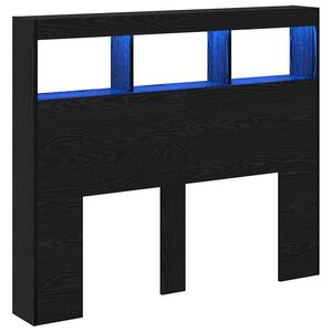 vidaXL Testiera Rovere Nero 120 x 17 x 102 cm Legno multistrato